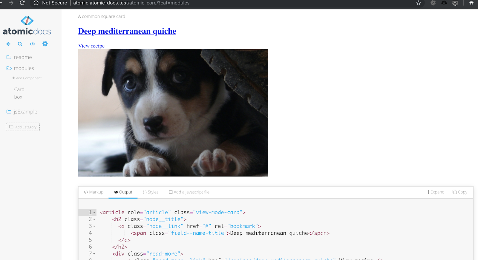 Screenshot of atomicdocs