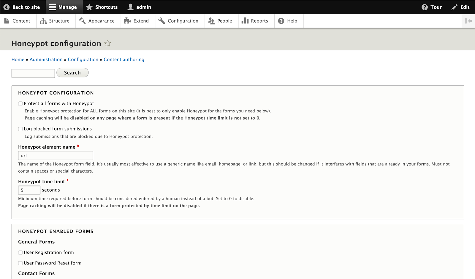 Screenshot of Honeypot