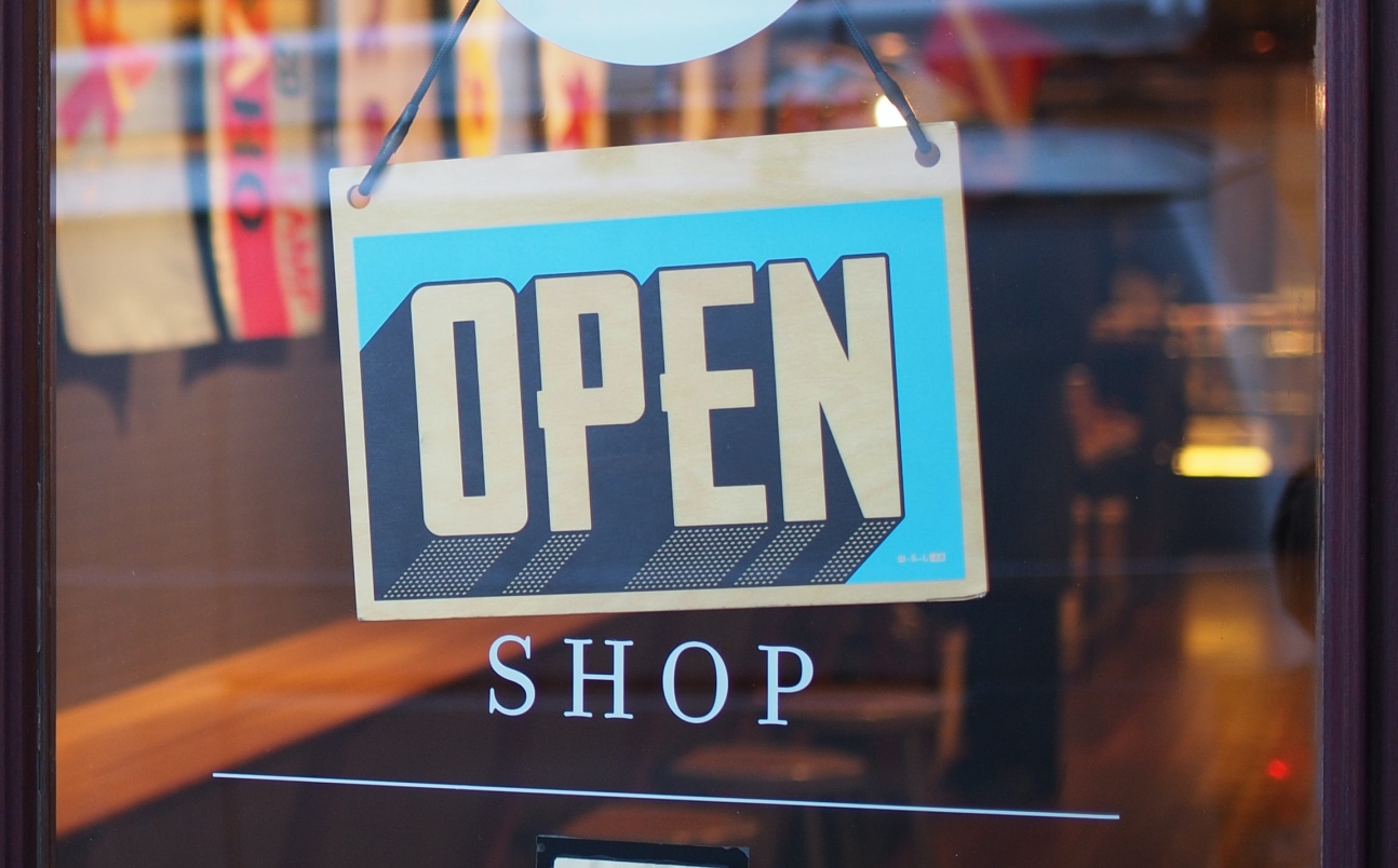 open sign at a shop window