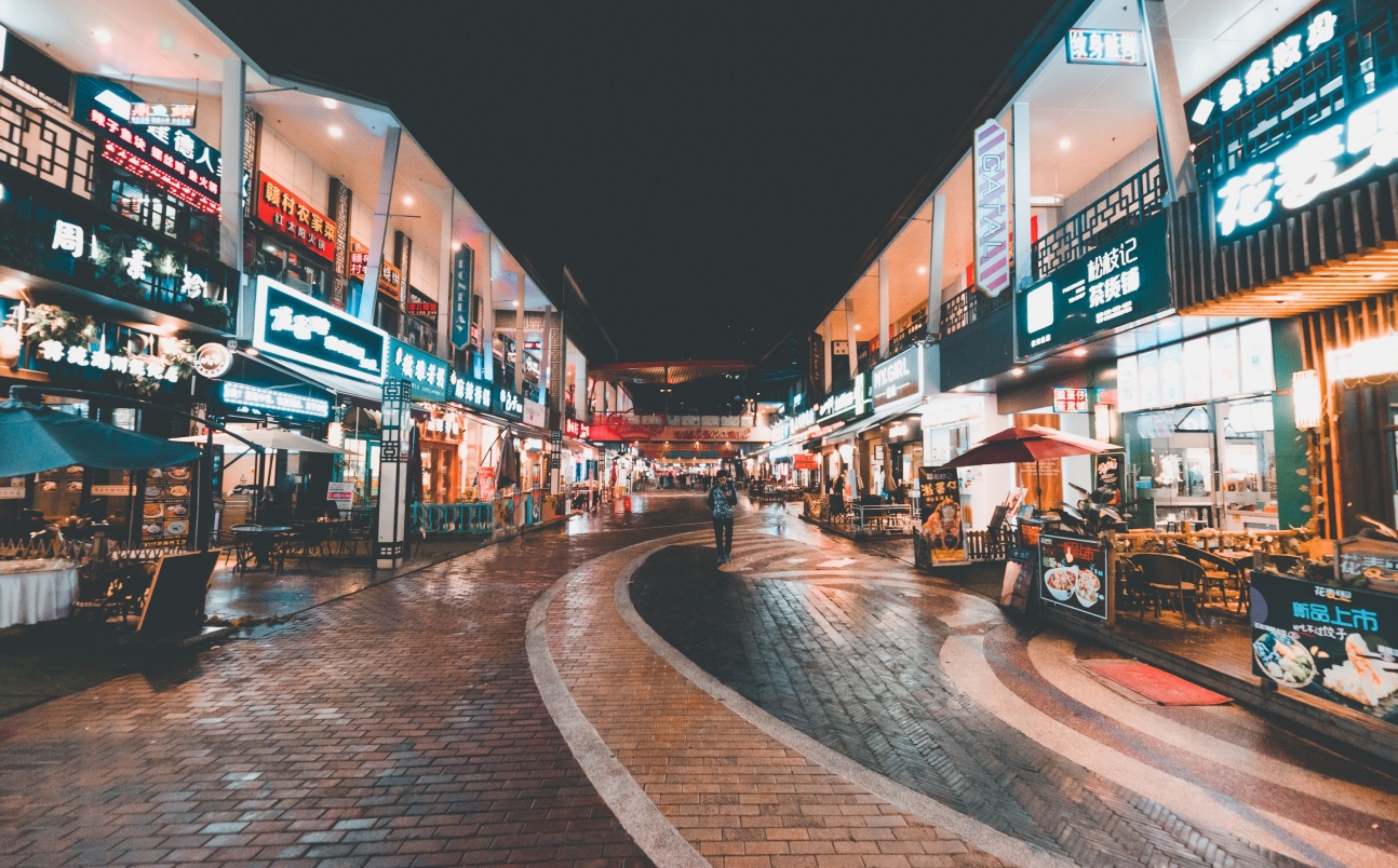 street of restaurants