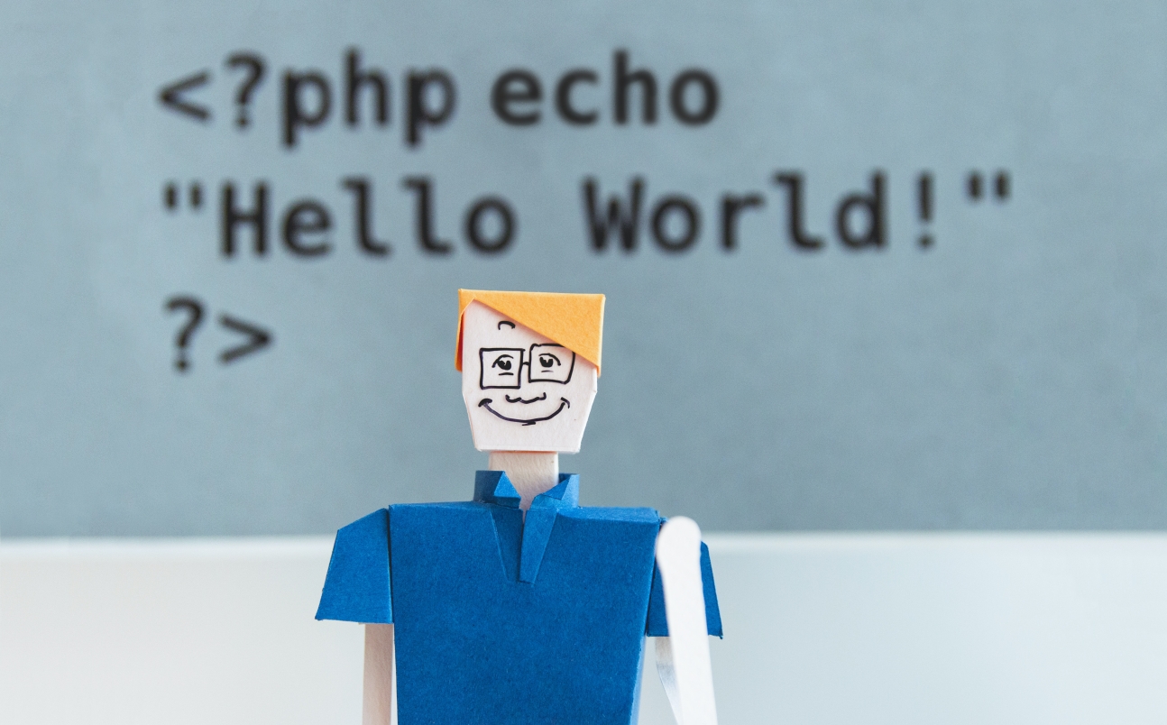 PHP code hello world and a muppet